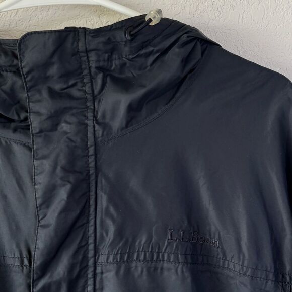 VTG 90s L.L. Bean Men’s Black Hooded Full Zip Jacket XL Waterproof Fleece Lined - Picture 4 of 7